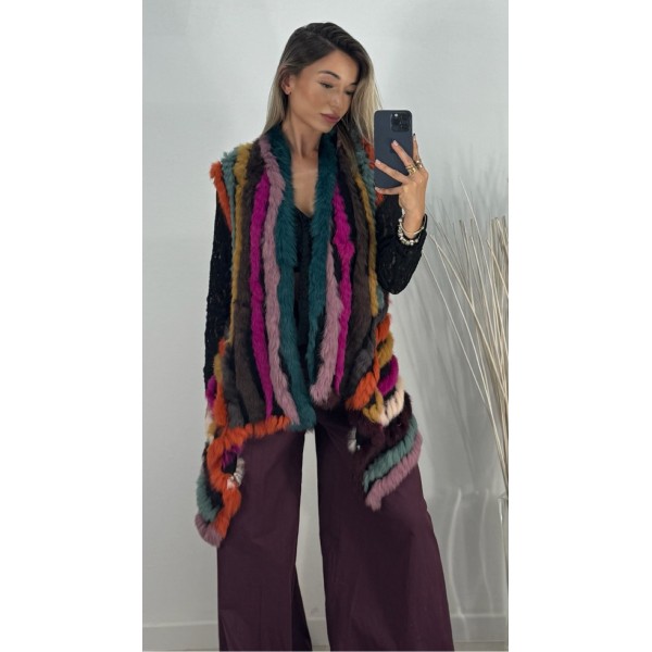 CHALECO PELO MULTICOLOR