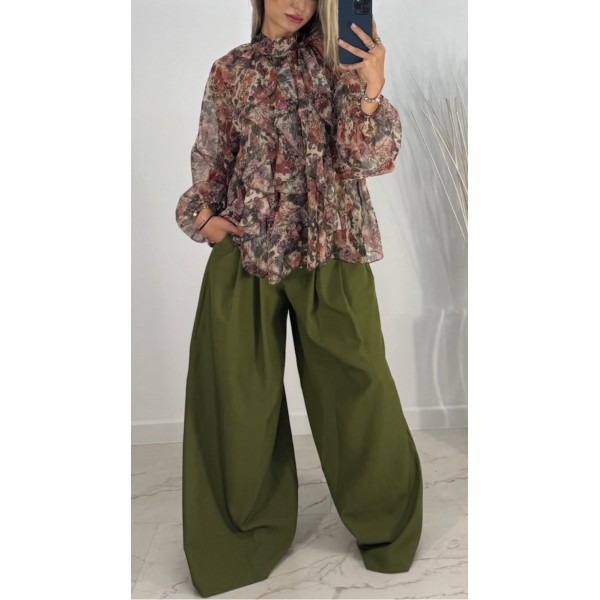 PANTALON PALAZZO VERDE