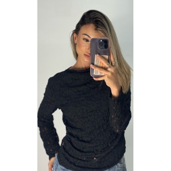 JERSEY ENCAJE CUEL NEGRO