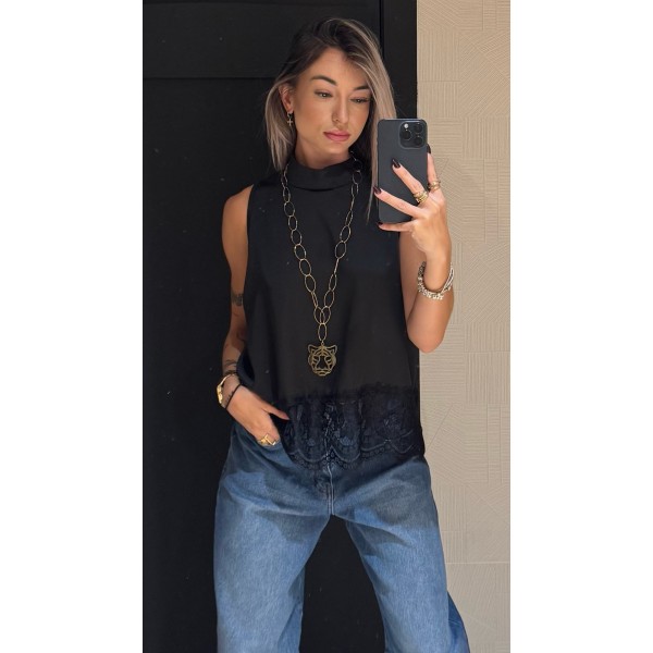 BLUSA LENCERA HALTER NEGR