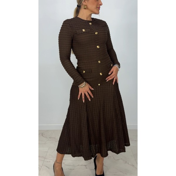 VESTIDO BORBON MARRON