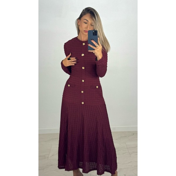 VESTIDO BORBON BURDEOS