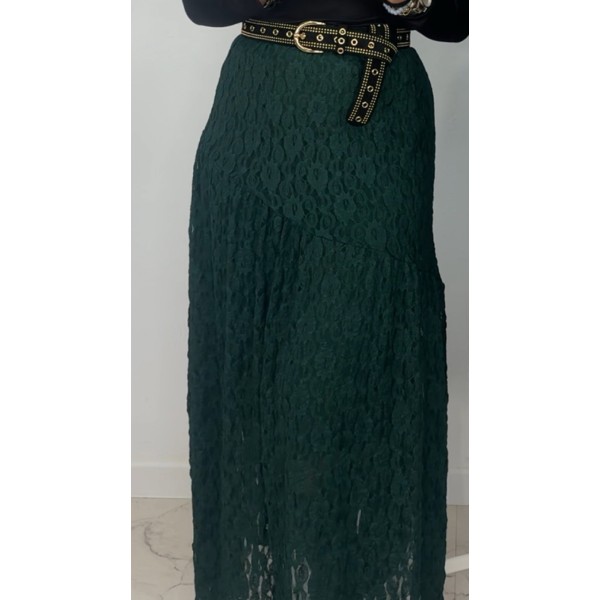FALDA MAX ENCAJE ESMERALDA