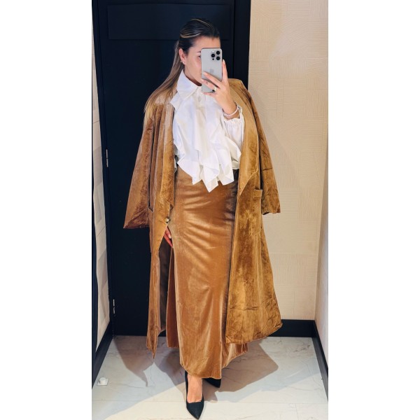 ABRIGO TERCIOPELO CAMEL