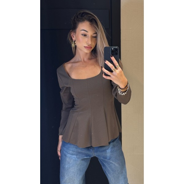 BLUSA FEM MARRON