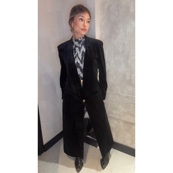 ABRIGO TERCIOPELO NEGRO