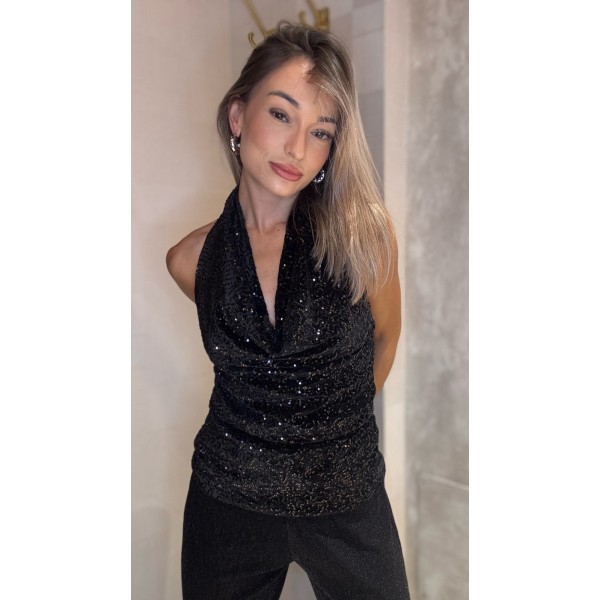 TOP LENTEJUELA NEGRO