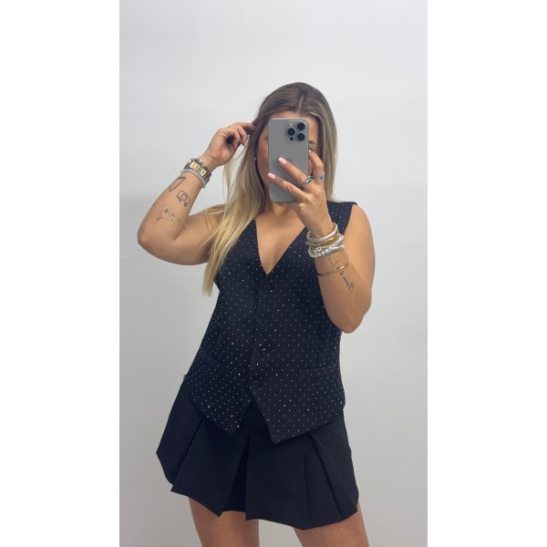 Chalequillo Negro Glitter