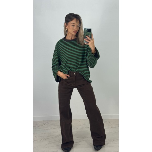 DENIM MARRON WIDE LEG