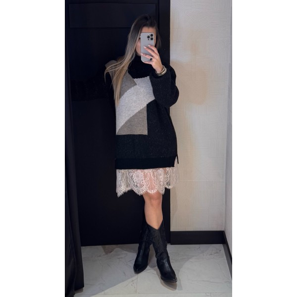 VESTIDO CELINA ENCAJ NEGRO