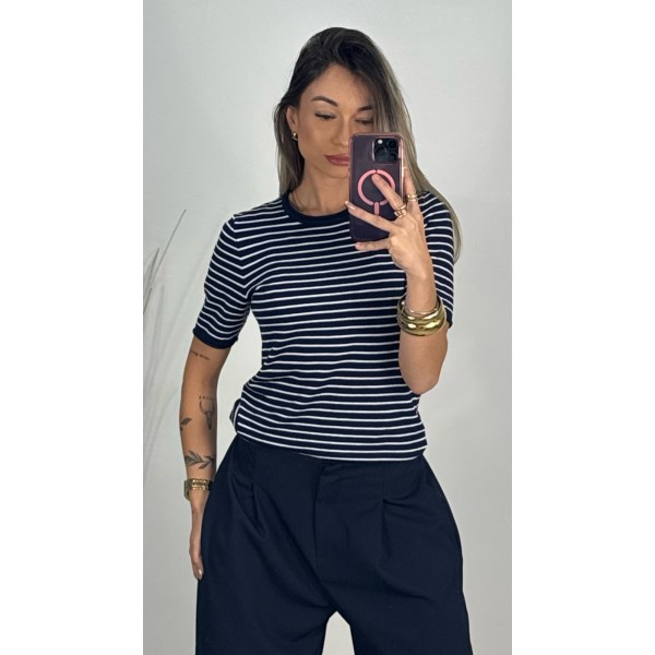 CAMISETA RAYAS MARINO