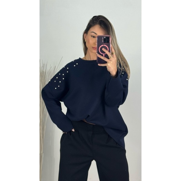 PULLOVER PERLA MARINO