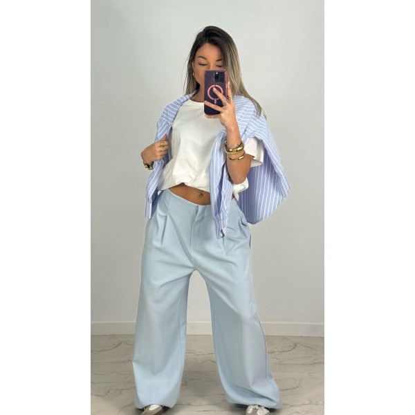 PANTALON BOMBACH CELESTE