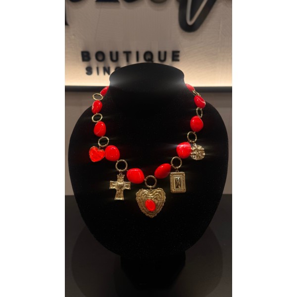 COLLAR ROJO CHARM