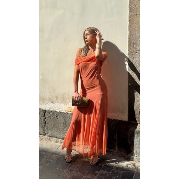 VESTIDO TULL MELOCOTON