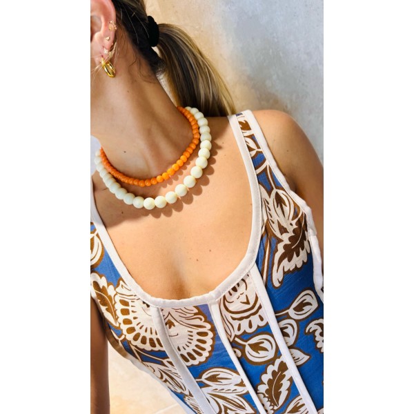 Collar bolas salmon