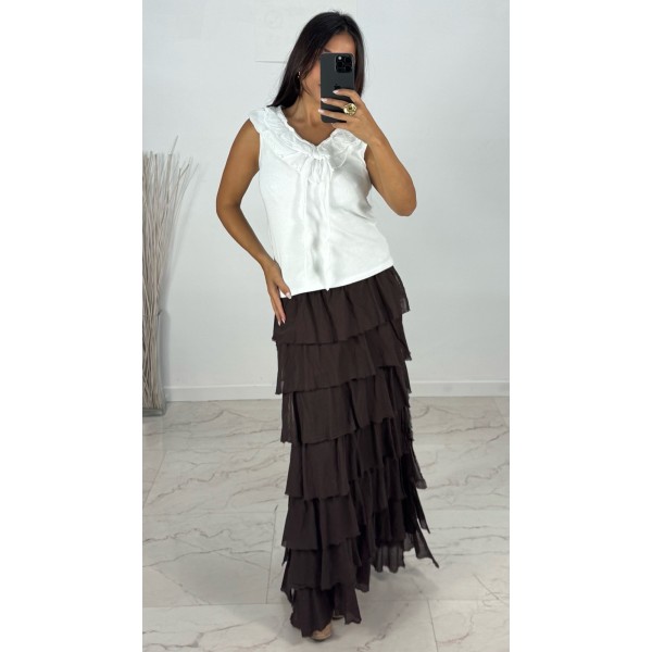 FALDA CAYETANA MARRON