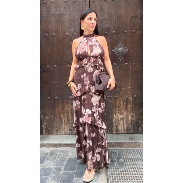 VESTIDO LIANA MARRON