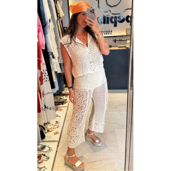 PANTALON CROCHET BEIGE