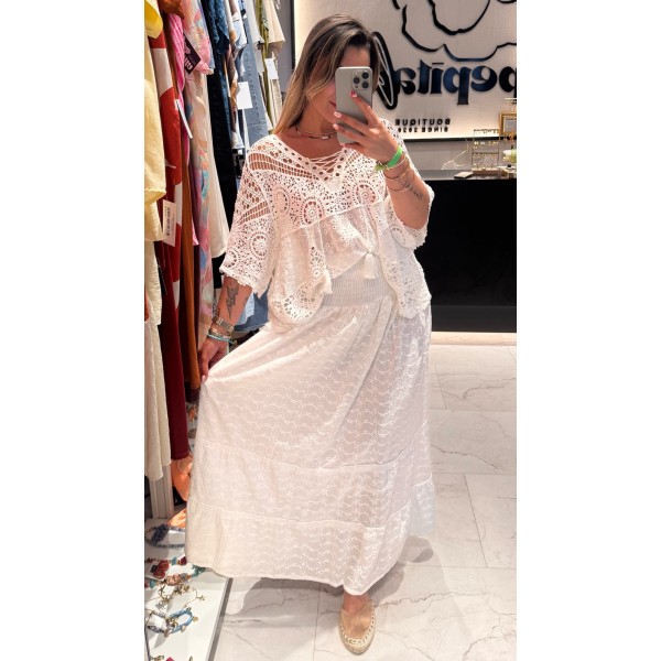 FALDA PERFORADA BLANCA