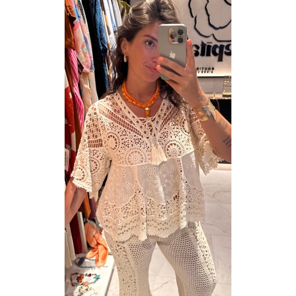 TOP CROCHET BEIGE