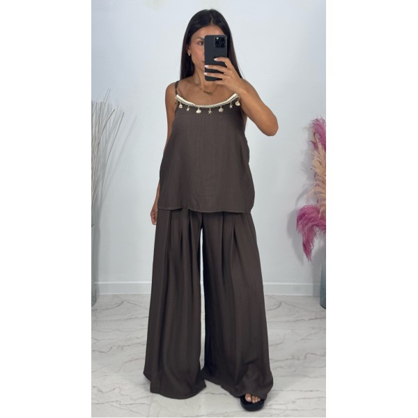 CONJUNTO CANCUN MARRON