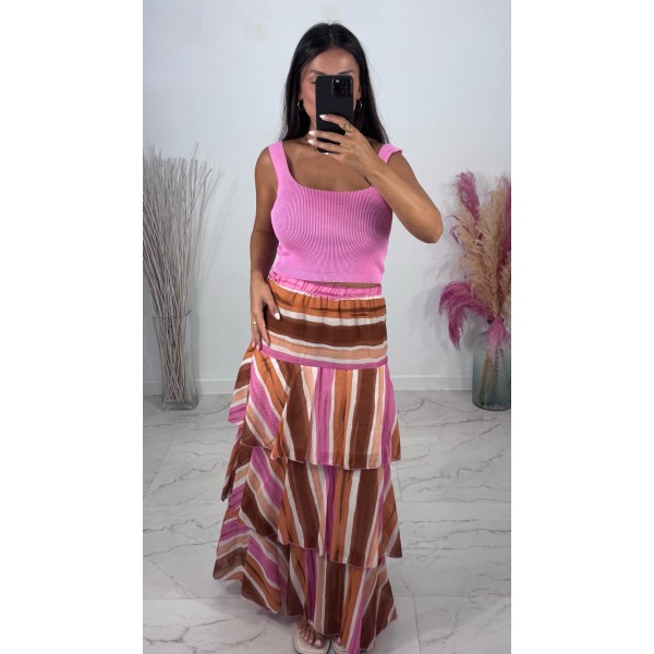 FALDA NINA TONO ROSA