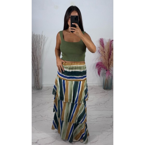 FALDA NINA TONO VERDE