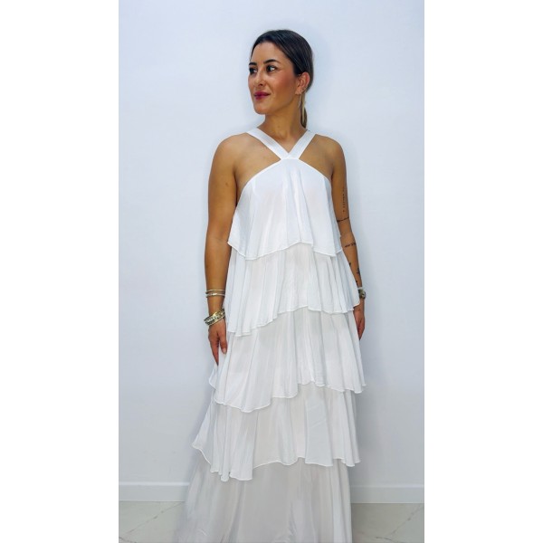Vestido Dalas cascada Blanco