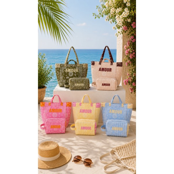 BOLSO Y NECESER AMOUR BICOLOR
