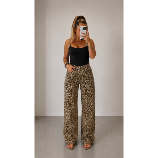 JEANS PRINT WIDE LEG
