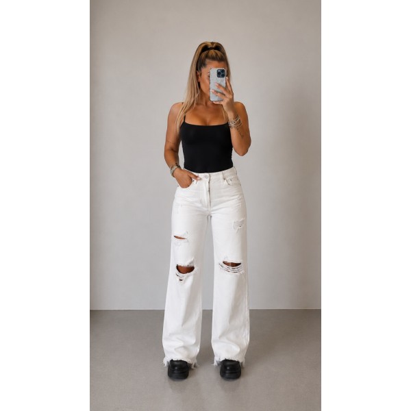 JEANS BLANCO ROTO
