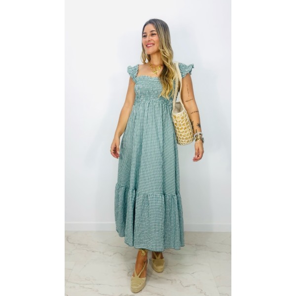 Vestido vichy verde
