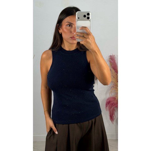 TOP AZUL MARINO STRASS