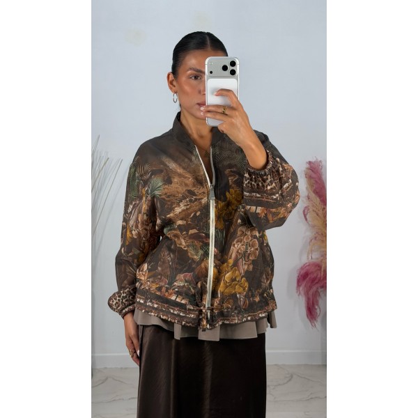 BOMBER GASA SELVA MARRON