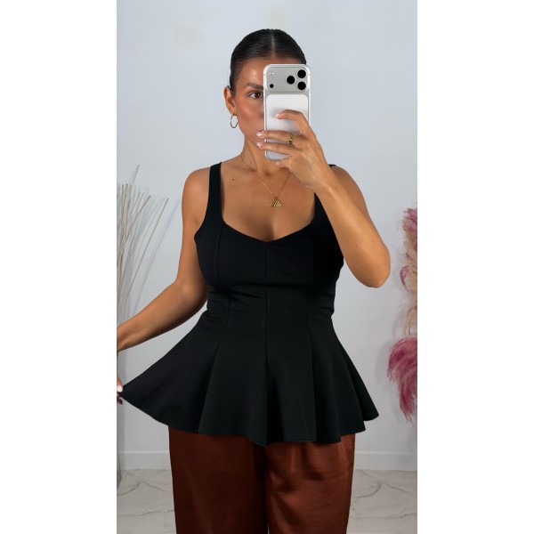 TOP KATE PEPLUM NEGRO