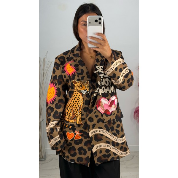 CHAQUETA BLAZER LEOPARDO PRINT