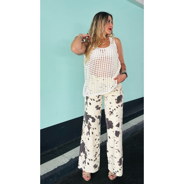 Pantalon print cow