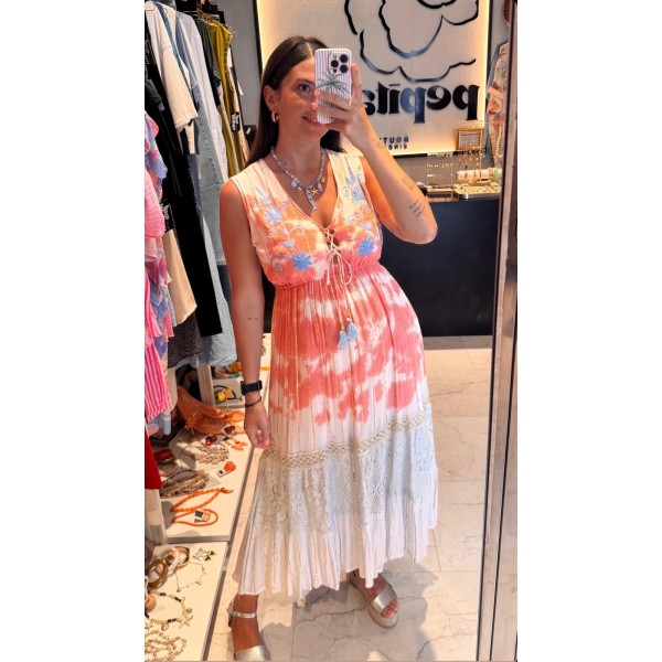 VESTIDO TIE DYE BORDADO HINDI