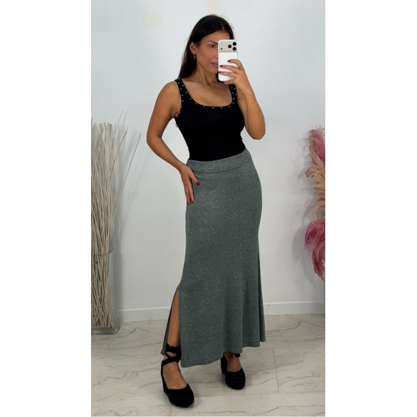 FALDA BRILLI AZUL GRISACEO