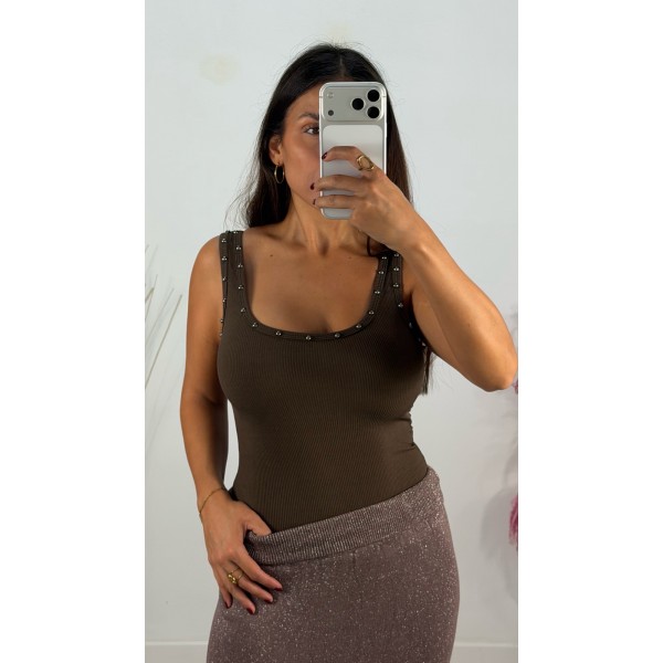 TOP TACHAS CANALE MARRON