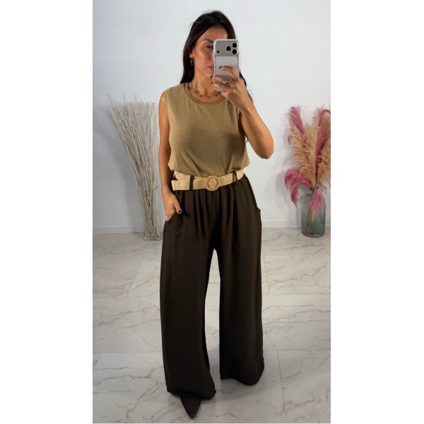 PANTALON FLUIDO MARRON