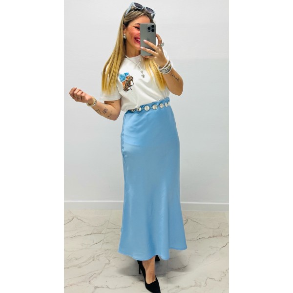 Falda maxi raso