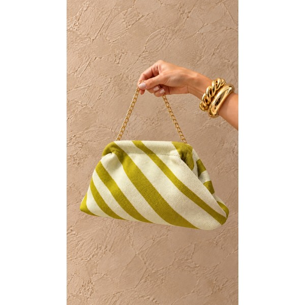 BOLSO CLUTCH RAYAS VERDE