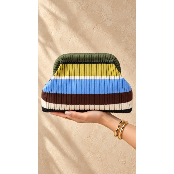 BOLSO CLUTCH RAYAS COLOR