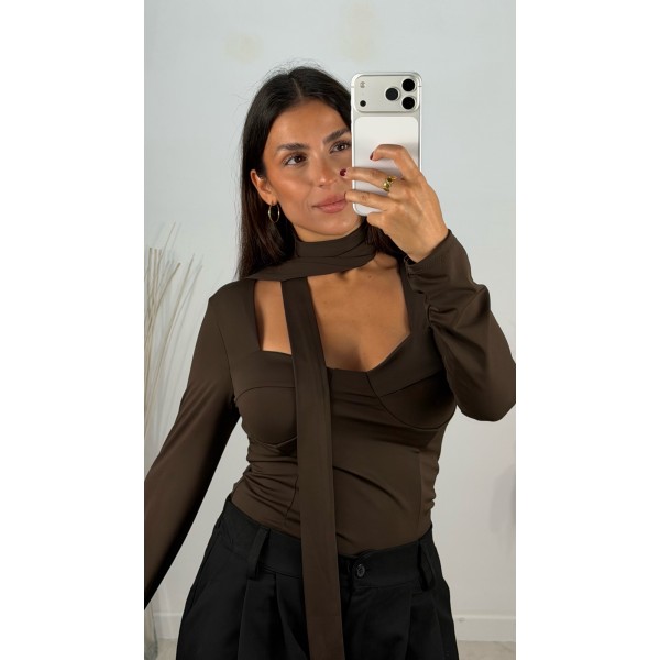 CAMISETA LAZO LICRA FRIA MARRON