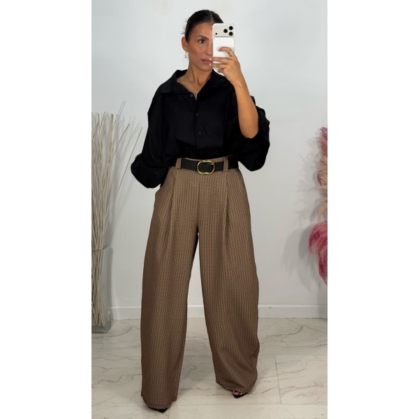 PANTALON CUADRO CAMEL