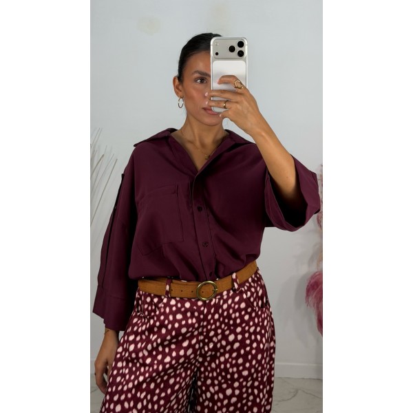 CAMISA SOBRECAMISA SAHARIANA BERENJENA