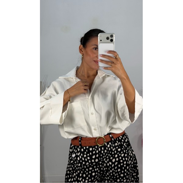CAMISA SOBRECAMISA SAHARIANA BLANCA