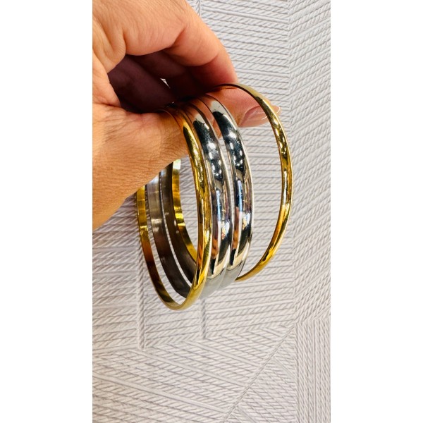 PULSERA AROS  PLATA Y ORO